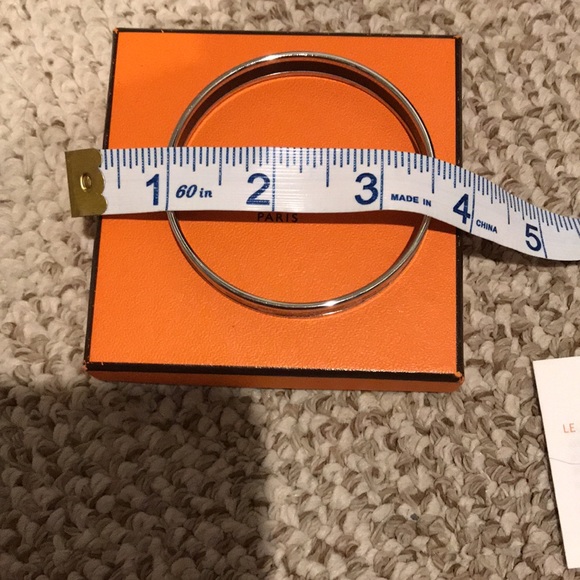 Hermès 100% authentic thin bangle bracelet silver - Picture 7 of 8